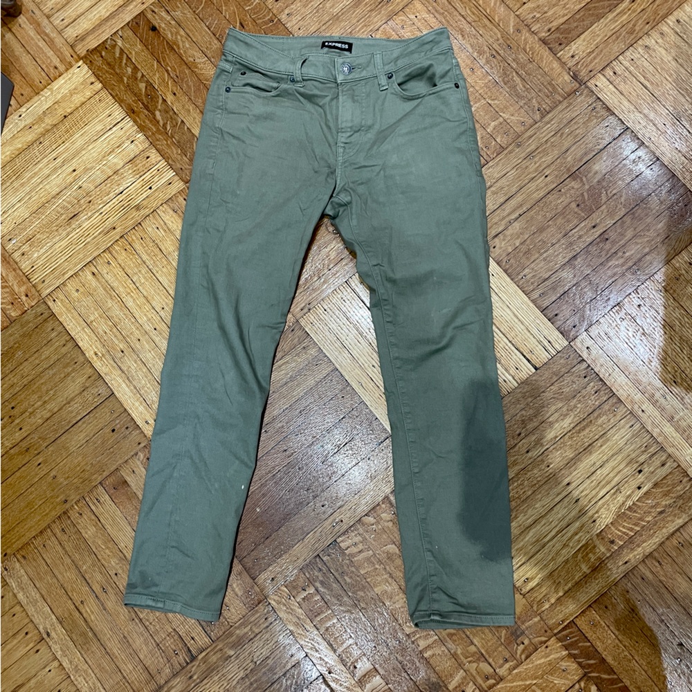 Olive Green EXPRESS Slim Fit Jeans (M 28x30)